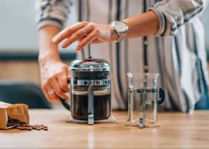 Brewing French press coffee