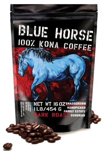 Blue Horse Kona Dark Roast Espresso Coffee Beans 